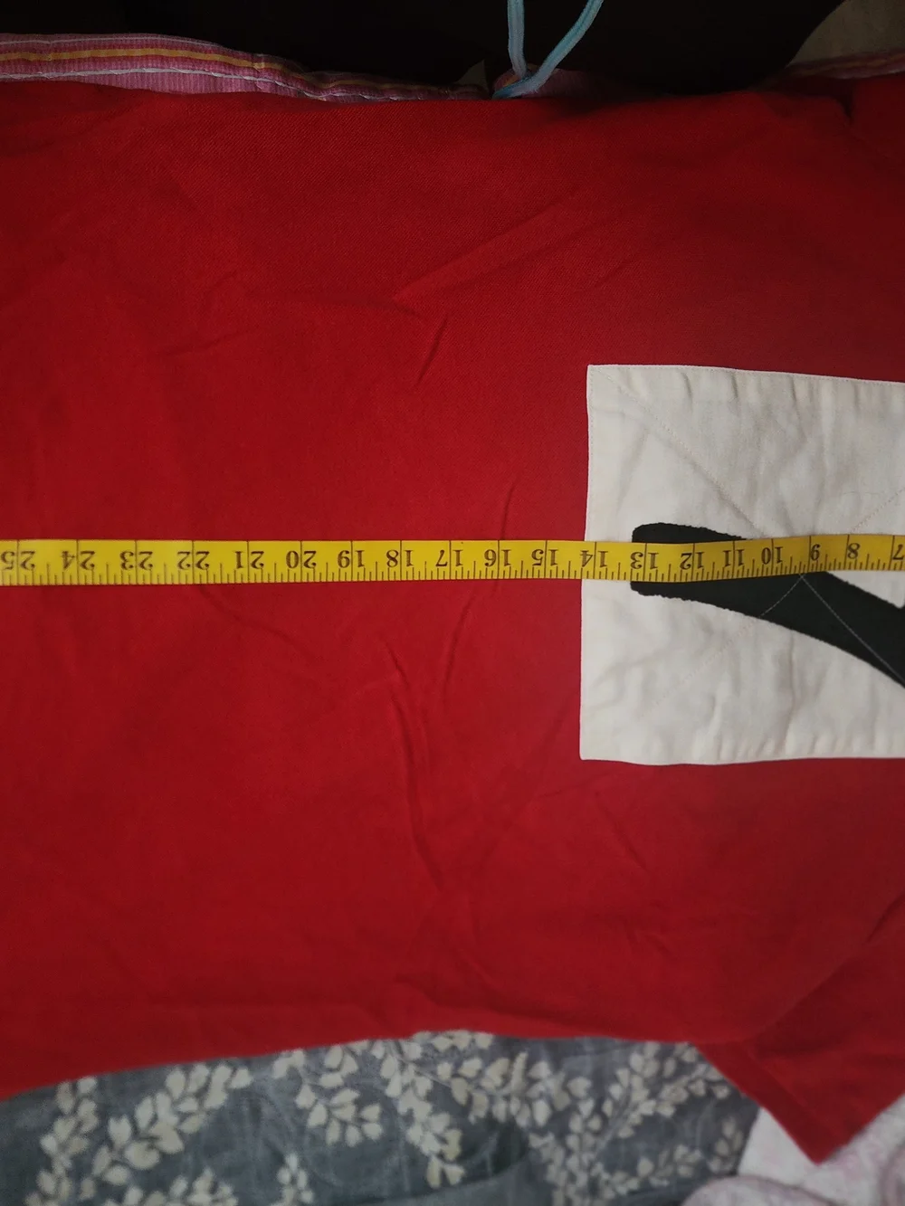 Ralph Lauren Red Polo with White V-Stripes and Black Crest